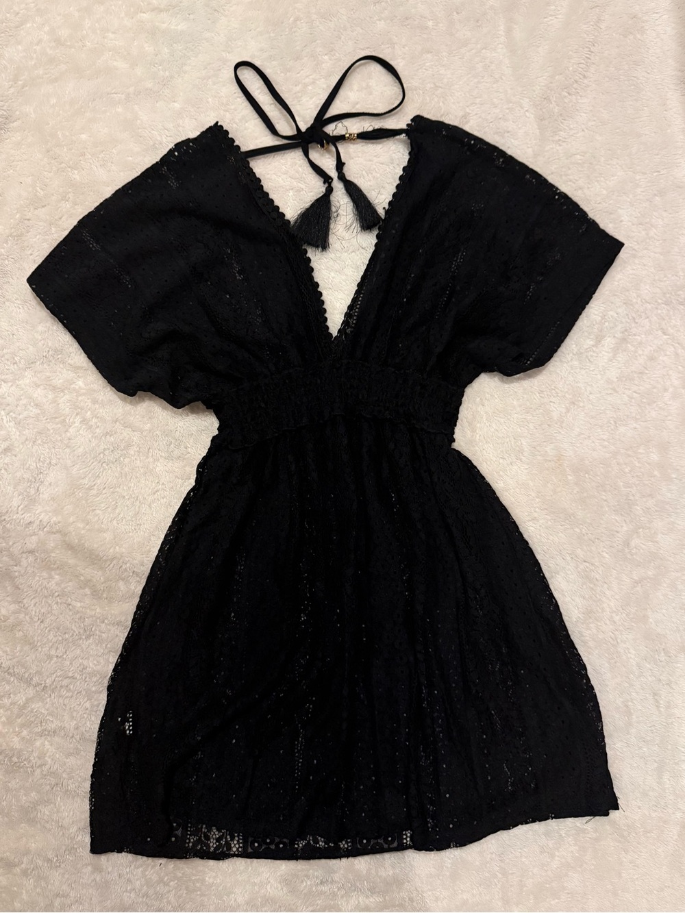 Black Lace swim coverup